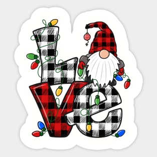 Gnome Christmas Love with Lights Sticker